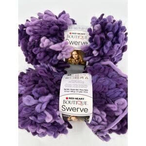 2 Red Heart Boutique Swerve Yarn Super Bulky PURPLY Lavender Purple Scarf Yarn